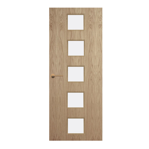Oak Veneer - 10G - Glazed Door (FD30)
