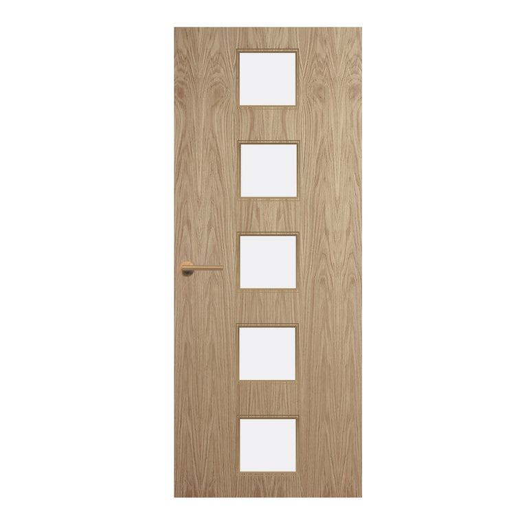 Oak Veneer - 10G - Glazed Door (FD30)