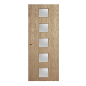 Oak Veneer - 10G - Glazed Door (FD30)