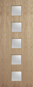 Oak Veneer - 10G - Glazed Door (FD30)