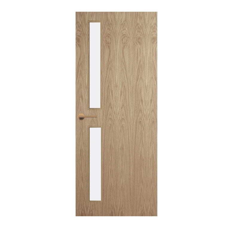 Oak Veneer - 16G - Glazed Door (FD30)