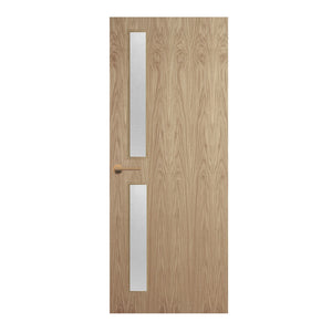 Oak Veneer - 16G - Glazed Door (FD30)