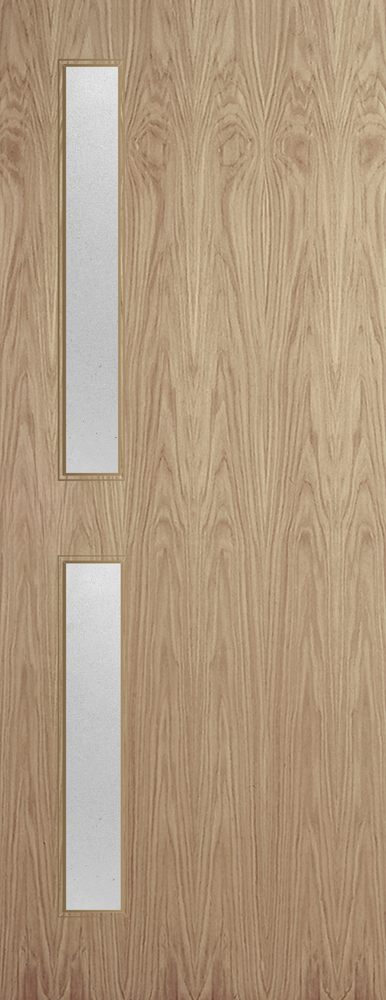 Oak Veneer - 16G - Glazed Door (FD30)