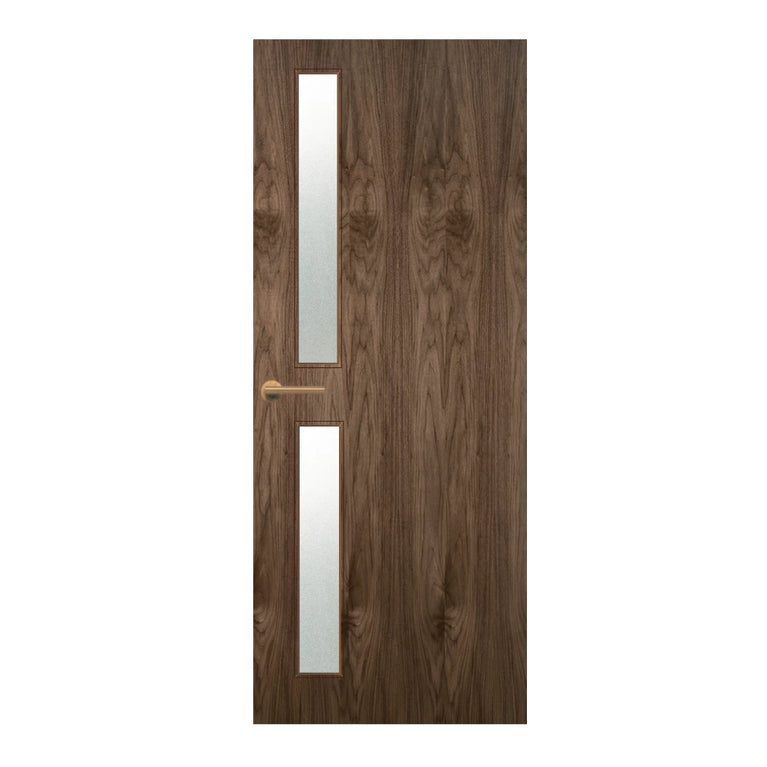 Walnut Veneer - 16G - Glazed Door (FD30)