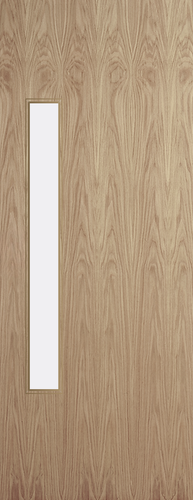 Oak Veneer - 18G - Glazed Fire Door FD60