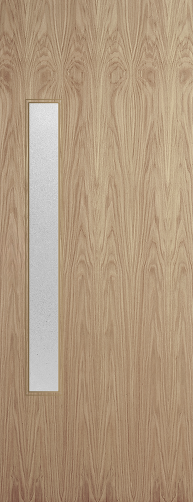 Oak Veneer - 18G - Glazed Door (FD30)