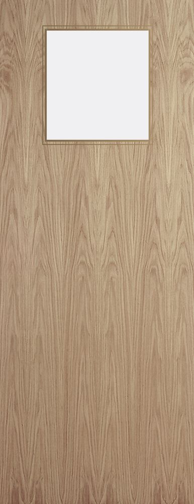 Oak Veneer - 1G - Glazed Door (FD30)