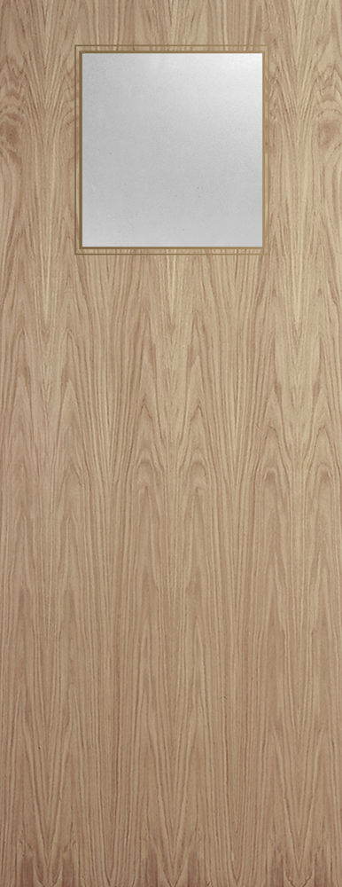 Oak Veneer - 1G - Glazed Door (FD30)
