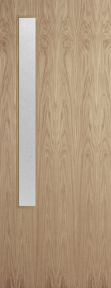 Oak Veneer - 20G - Glazed Door (FD30)