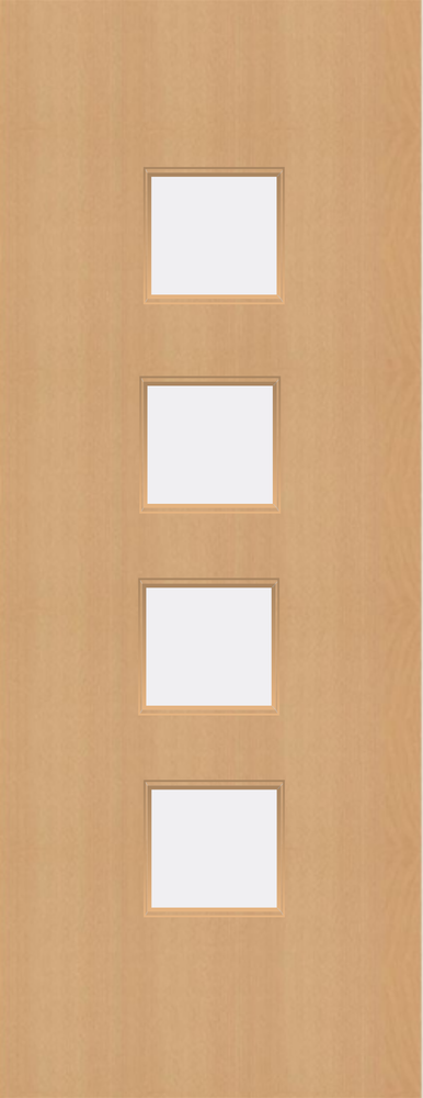Beech Veneer - 22G - Glazed Fire Door FD60