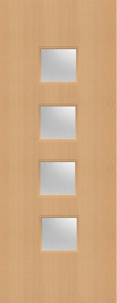 Beech Veneer - 22G - Glazed Fire Door FD60