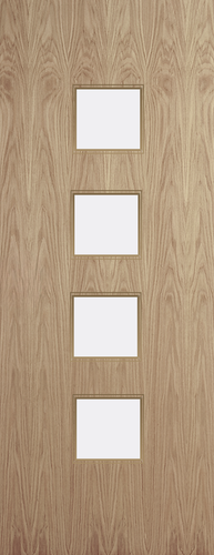 Oak Veneer - 22G - Glazed Door (FD30)
