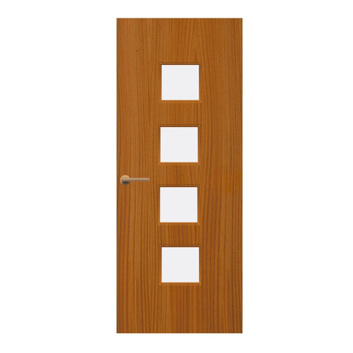 Sapele Veneer - 22G - Glazed Fire Door FD60