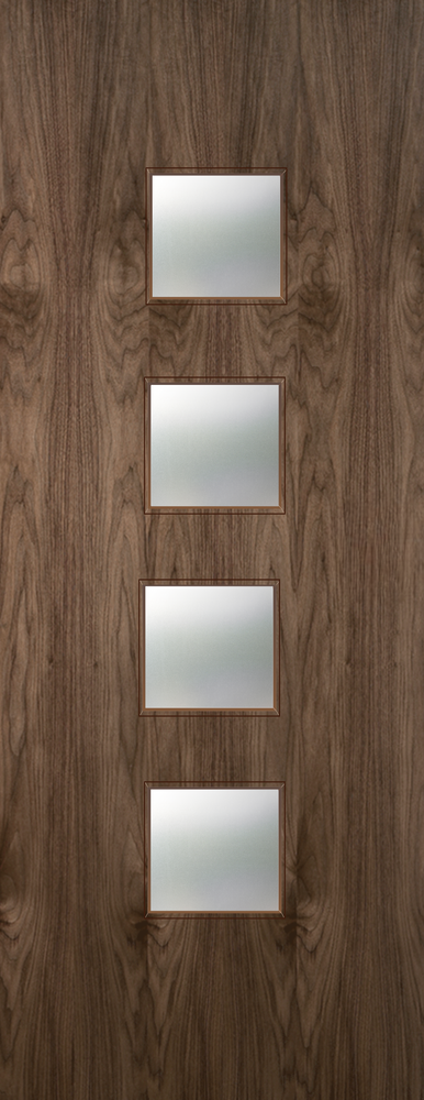 Walnut Veneer - 22G - Glazed Door (FD30)