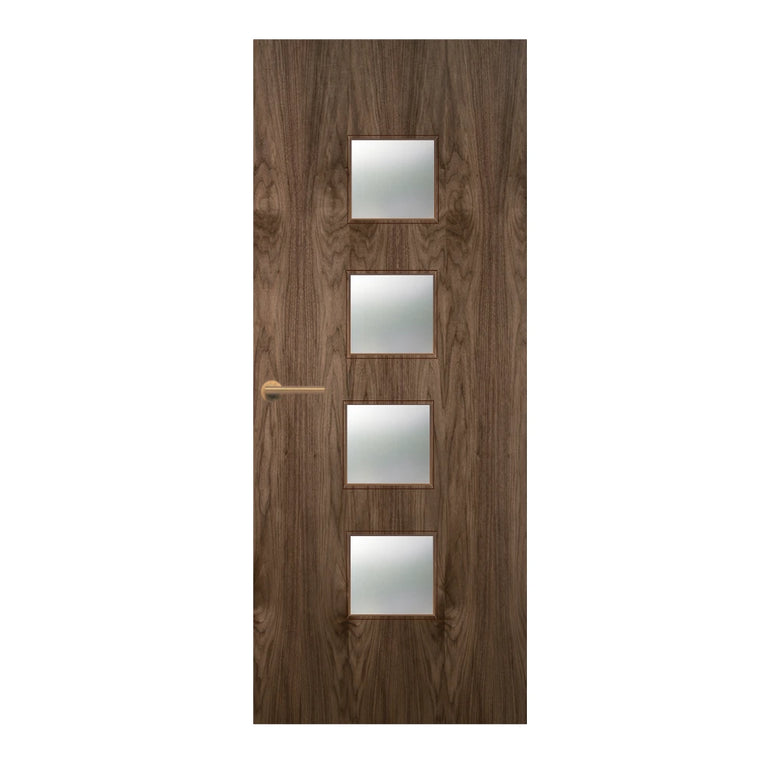 Walnut Veneer - 22G - Glazed Door (FD30)
