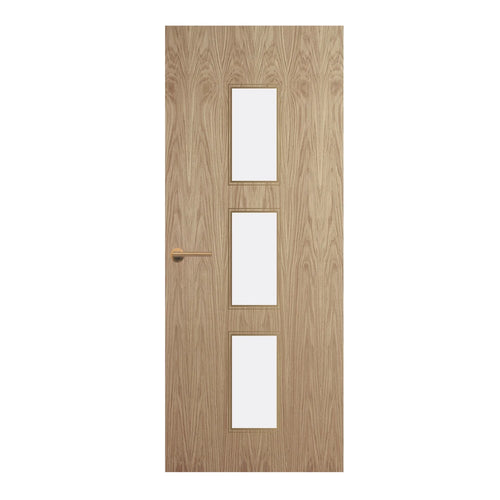 Oak Veneer - 23G - Glazed Door (FD30)