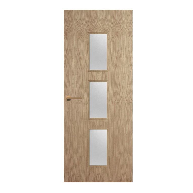 Oak Veneer - 23G - Glazed Door (FD30)