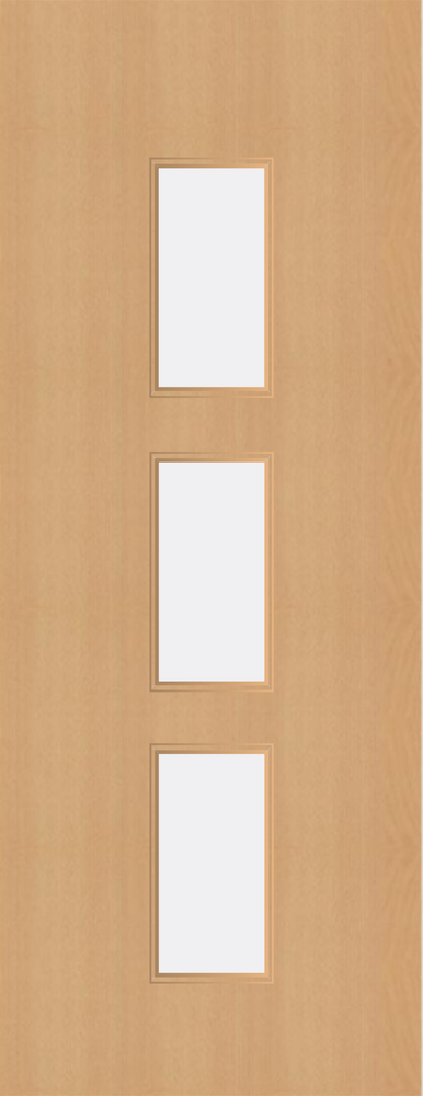 Beech Veneer - 23G - Glazed Fire Door FD60
