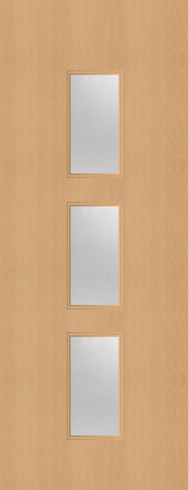 Beech Veneer - 23G - Glazed Fire Door FD60