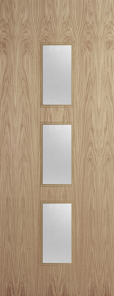 Oak Veneer - 23G - Glazed Door (FD30)