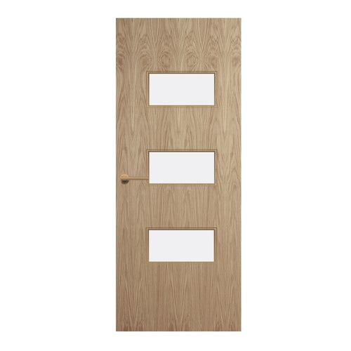 Oak Veneer - 24G - Glazed Door (FD30)