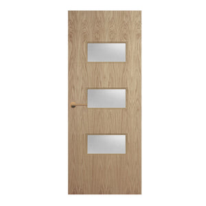Oak Veneer - 24G - Glazed Door (FD30)