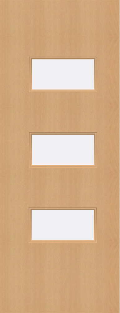 Beech Veneer - 24G - Glazed Fire Door FD60