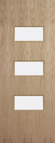 Oak Veneer - 24G - Glazed Door (FD30)