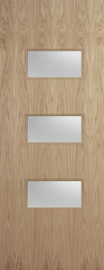 Oak Veneer - 24G - Glazed Door (FD30)