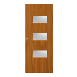 Sapele Veneer - 24G - Glazed Fire Door FD60