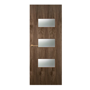 Walnut Veneer - 24G - Glazed Fire Door FD60
