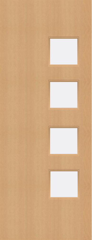Beech Veneer - 26G - Glazed Fire Door FD60