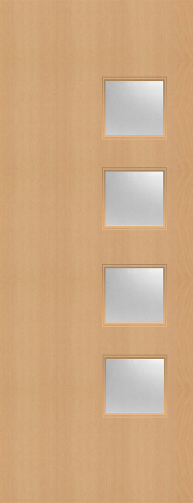 Beech Veneer - 26G - Glazed Fire Door FD60