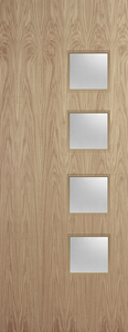 Oak Veneer - 26G - Glazed Fire Door FD60