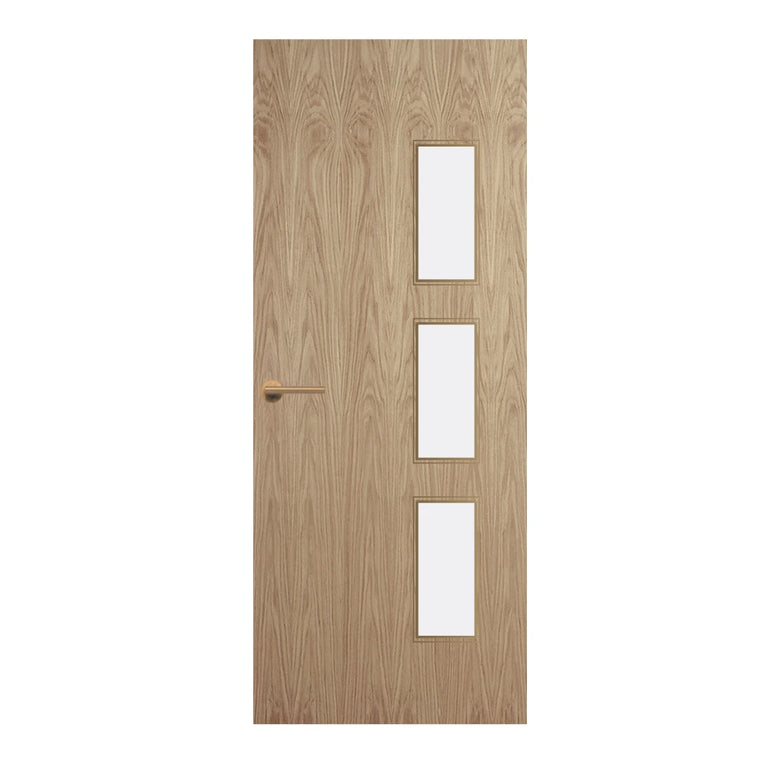 Oak Veneer - 28G - Glazed Door (FD30)