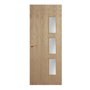 Oak Veneer - 28G - Glazed Door (FD30)