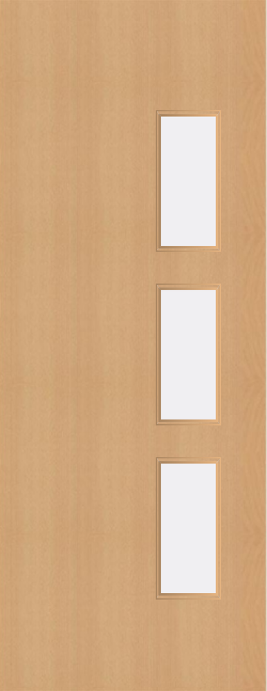 Beech Veneer - 28G - Glazed Fire Door FD60