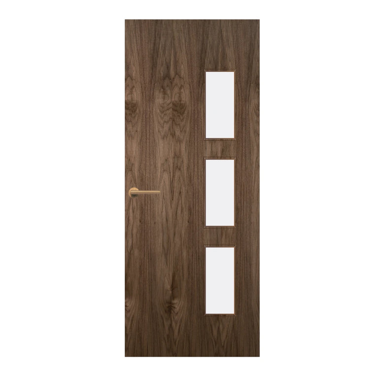 Walnut Veneer - 28G - Glazed Door (FD30)