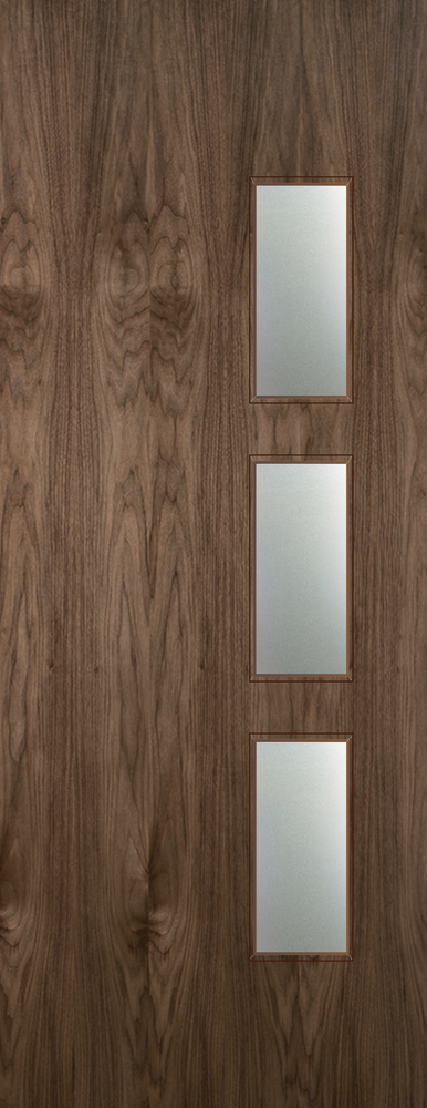 Walnut Veneer - 28G - Glazed Door (FD30)