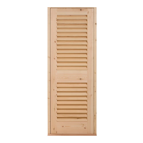 Louvre Door with mid-rail detail on a white background