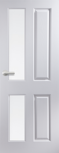 4 Panel Glazed Door FD30 Smooth (T&B-Panel)