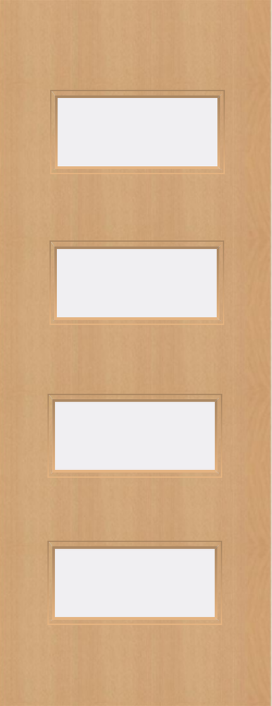 Beech Veneer - 50G - Glazed Fire Door FD60