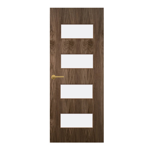 Walnut Veneer - 50G - Glazed Fire Door FD60