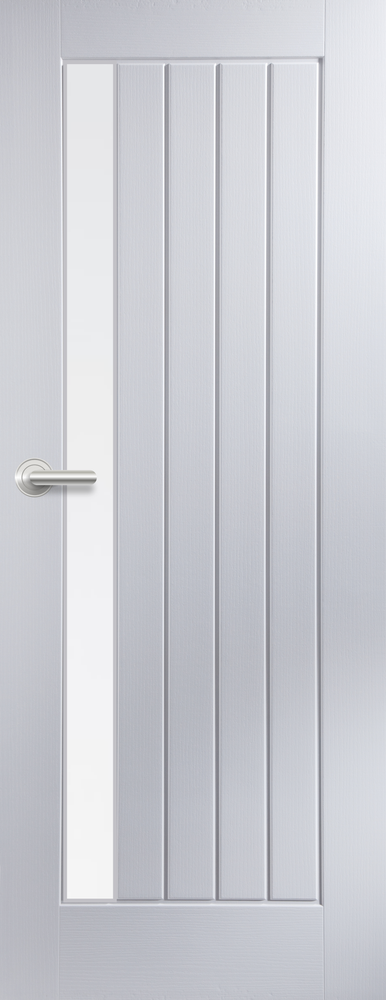 5 Panel Vertical Grained Newark - 1 Panel Side Glazed Door - FD30