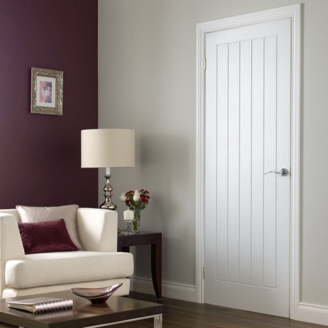 5 Panel Vertical Door FD30 Grained Newark