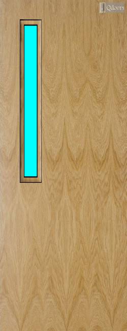 Oak Veneer - 7G - Glazed Door (FD30)