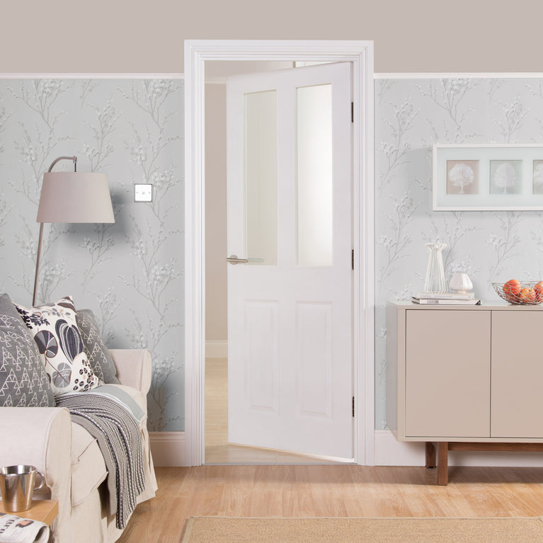 4 Panel Glazed Door Grained (T2-Panel)