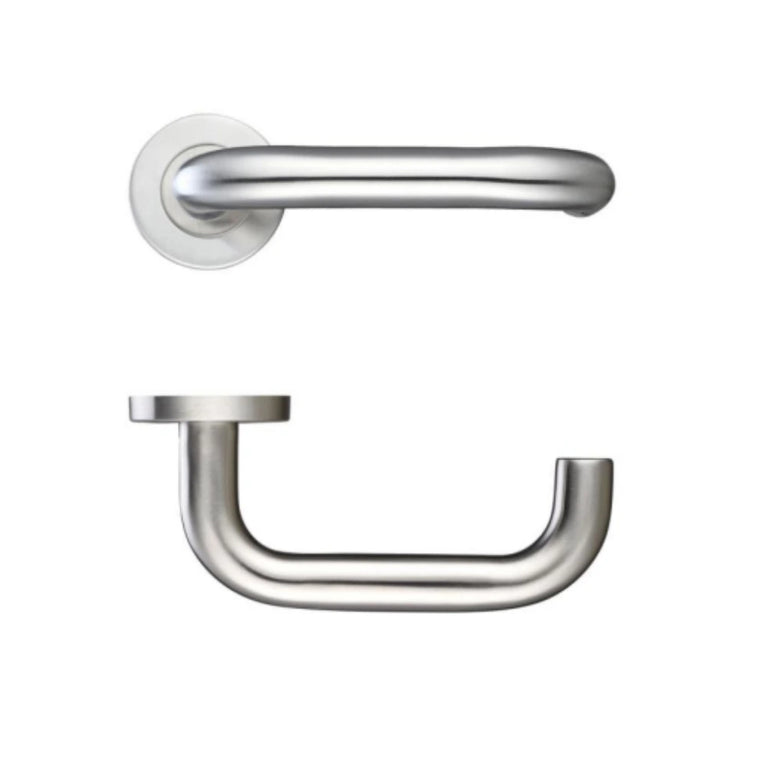 Return to Door Safety Lever Handle with Satin Stainless Steel finish