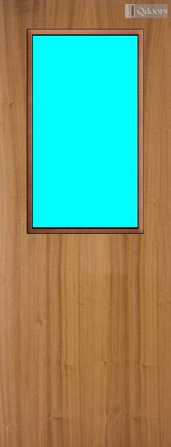 Sapele door with a glass panel on the top half