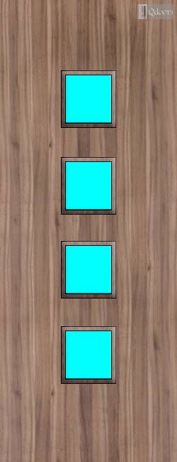 Walnut Veneer - 22G - Glazed Fire Door FD30